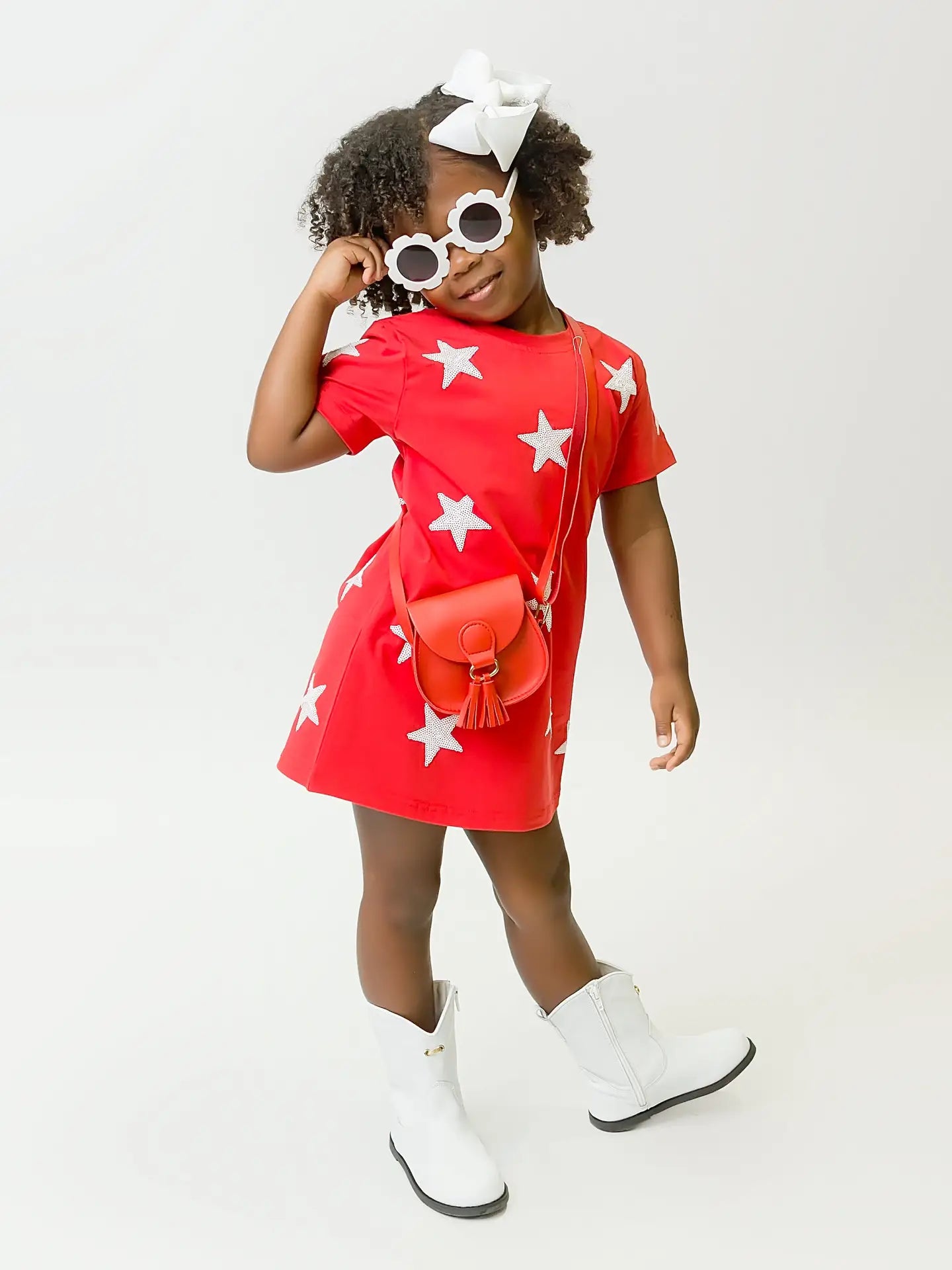 All Star Sequin Dress Red/ White