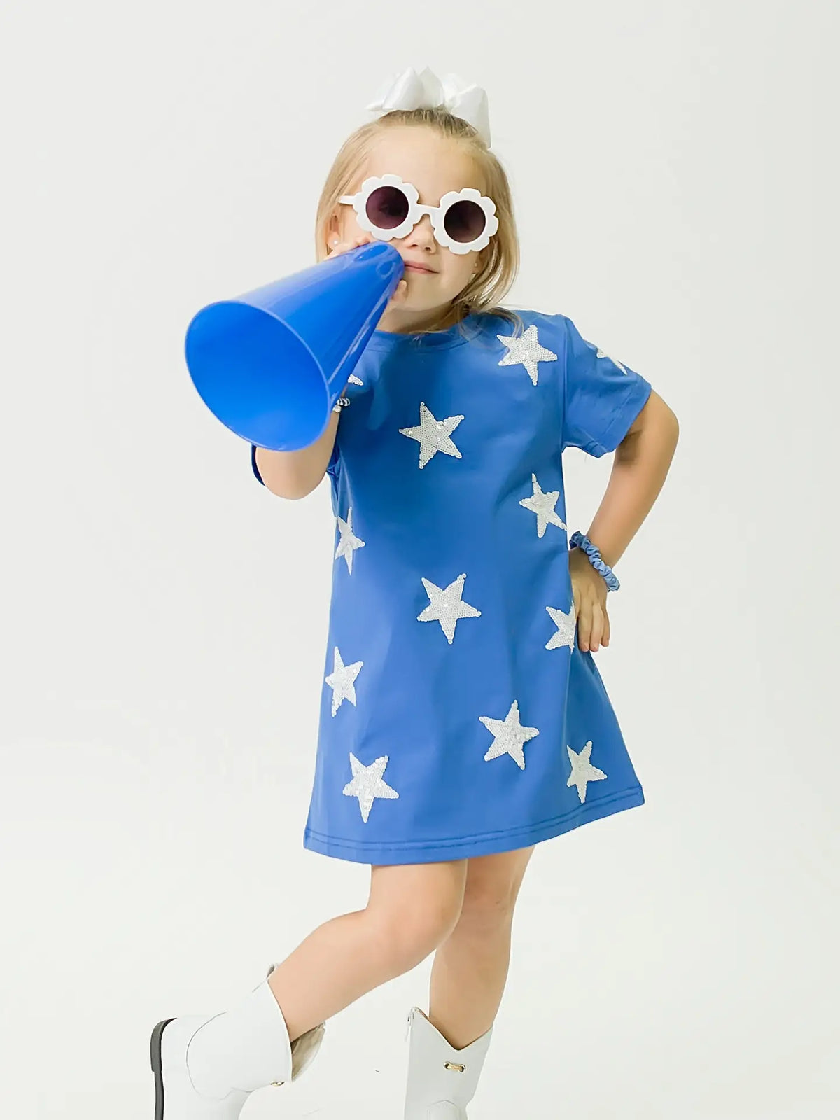 All Star Sequin Dress Royal/ White