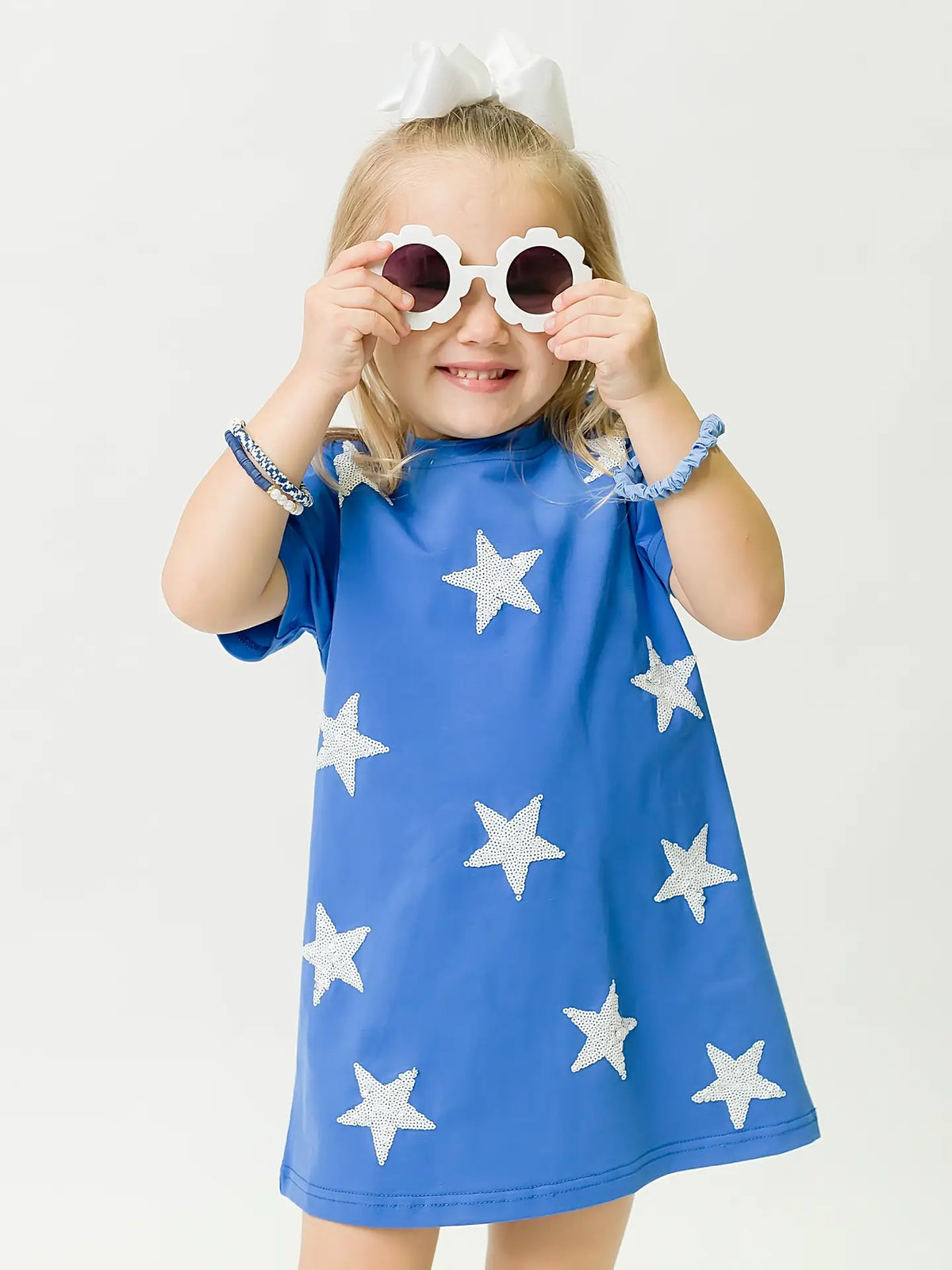 All Star Sequin Dress Royal/ White