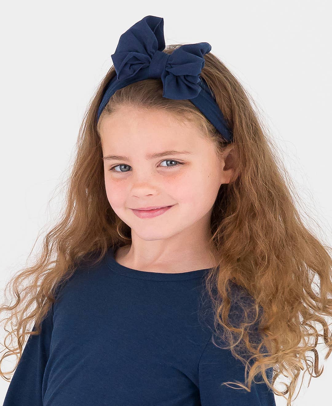 Girls Dark Navy Big Bow Headband: ONE SIZE