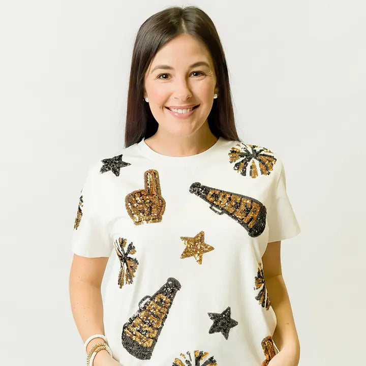 All Star Cheer Sequin Shirt navy/red