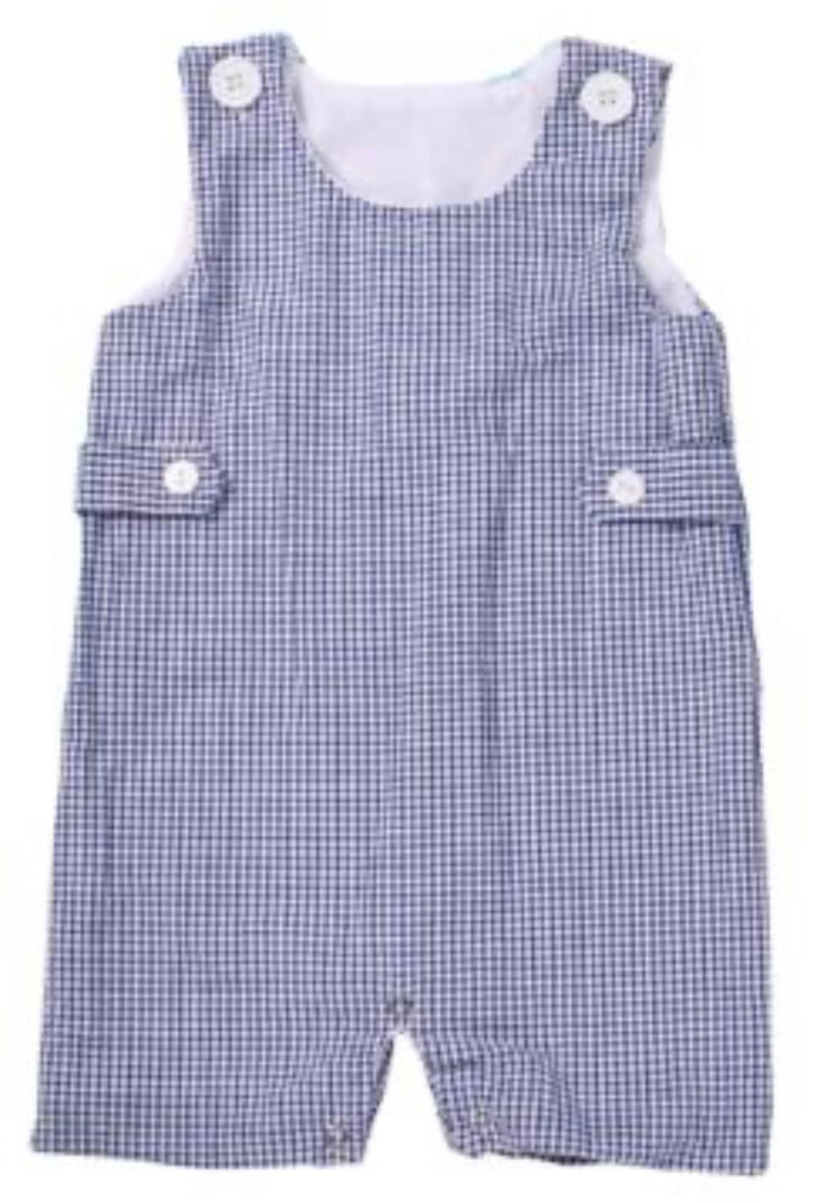 PRE ORDER Blue Gingham Custom 4th of July Boys Romper PREORDER