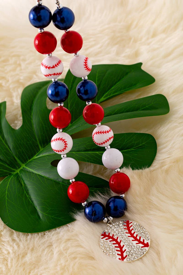 MULTI-COLOR NECKLACE WITH BASEBALL PENDANT. ACG25183018 M