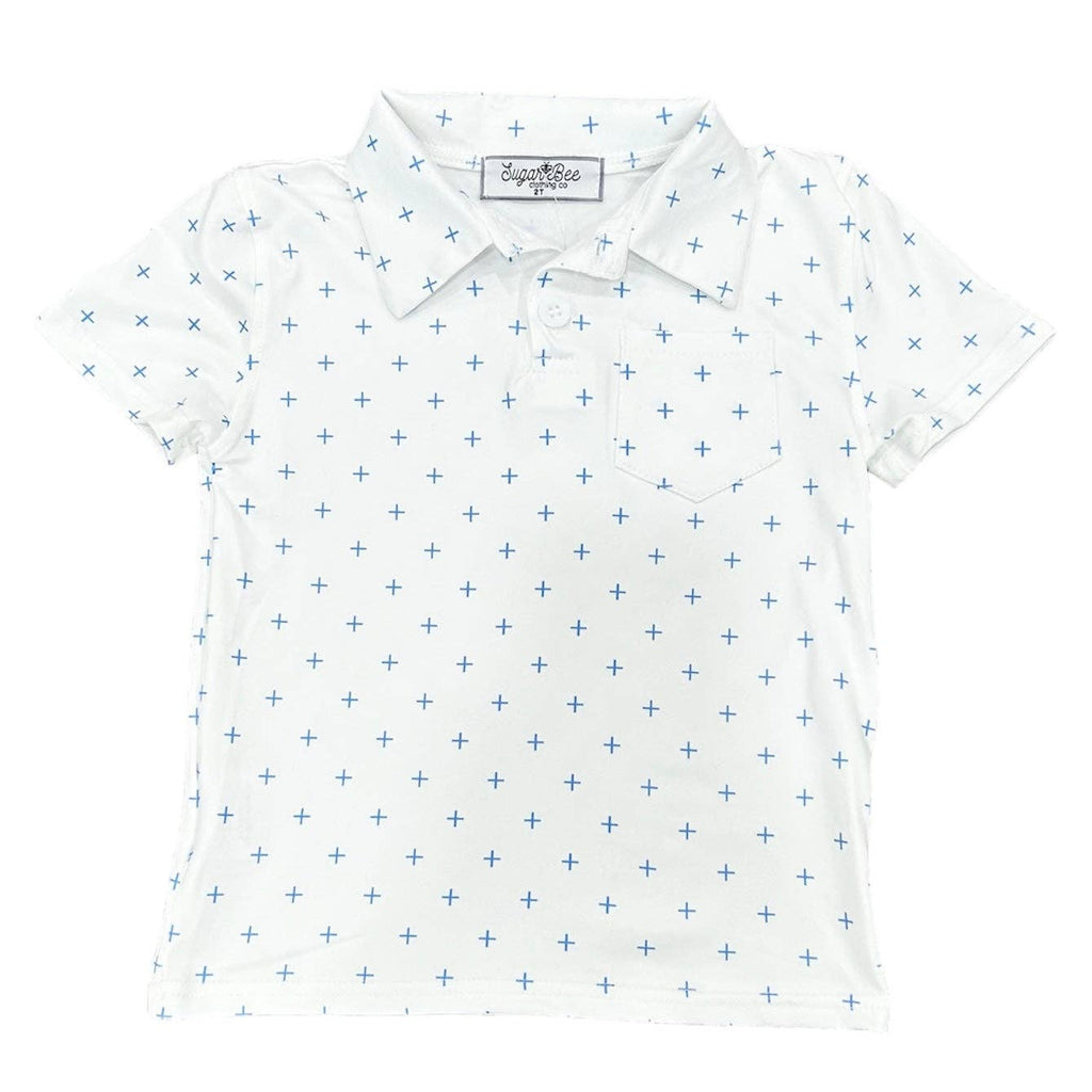 Boys Polo Shirt - Daddy & Me Boys Pocket Polo - French Blue: 8