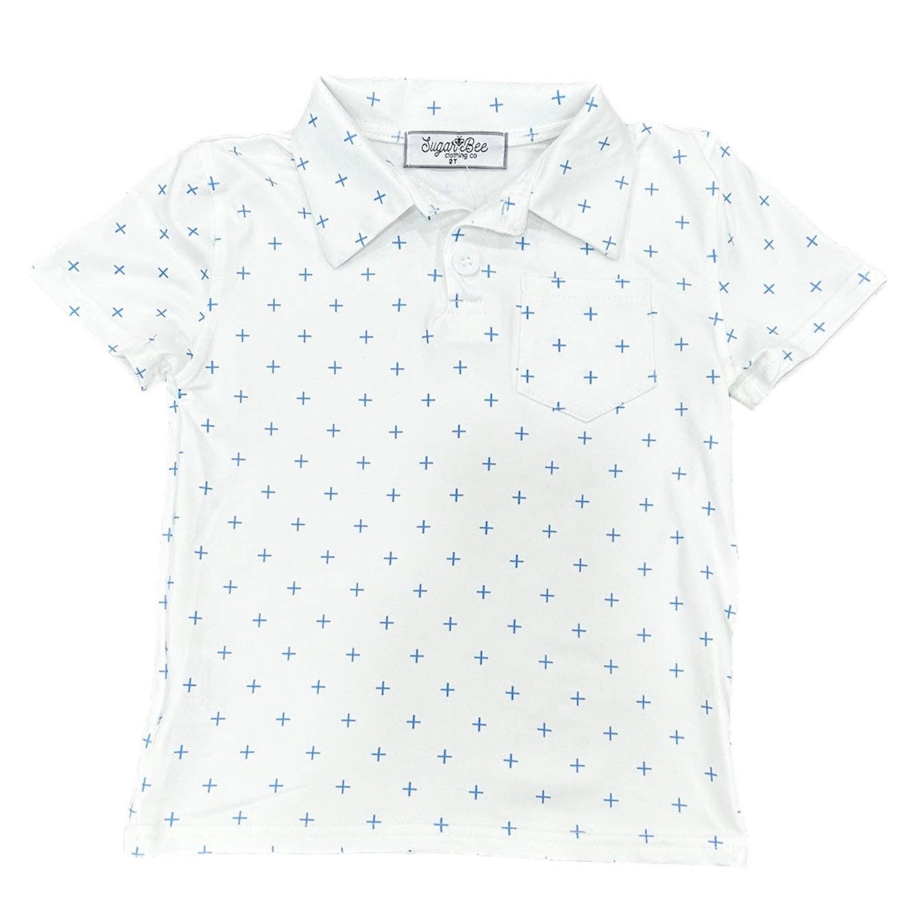 Boys Polo Shirt - Daddy & Me Boys Pocket Polo - French Blue: 8