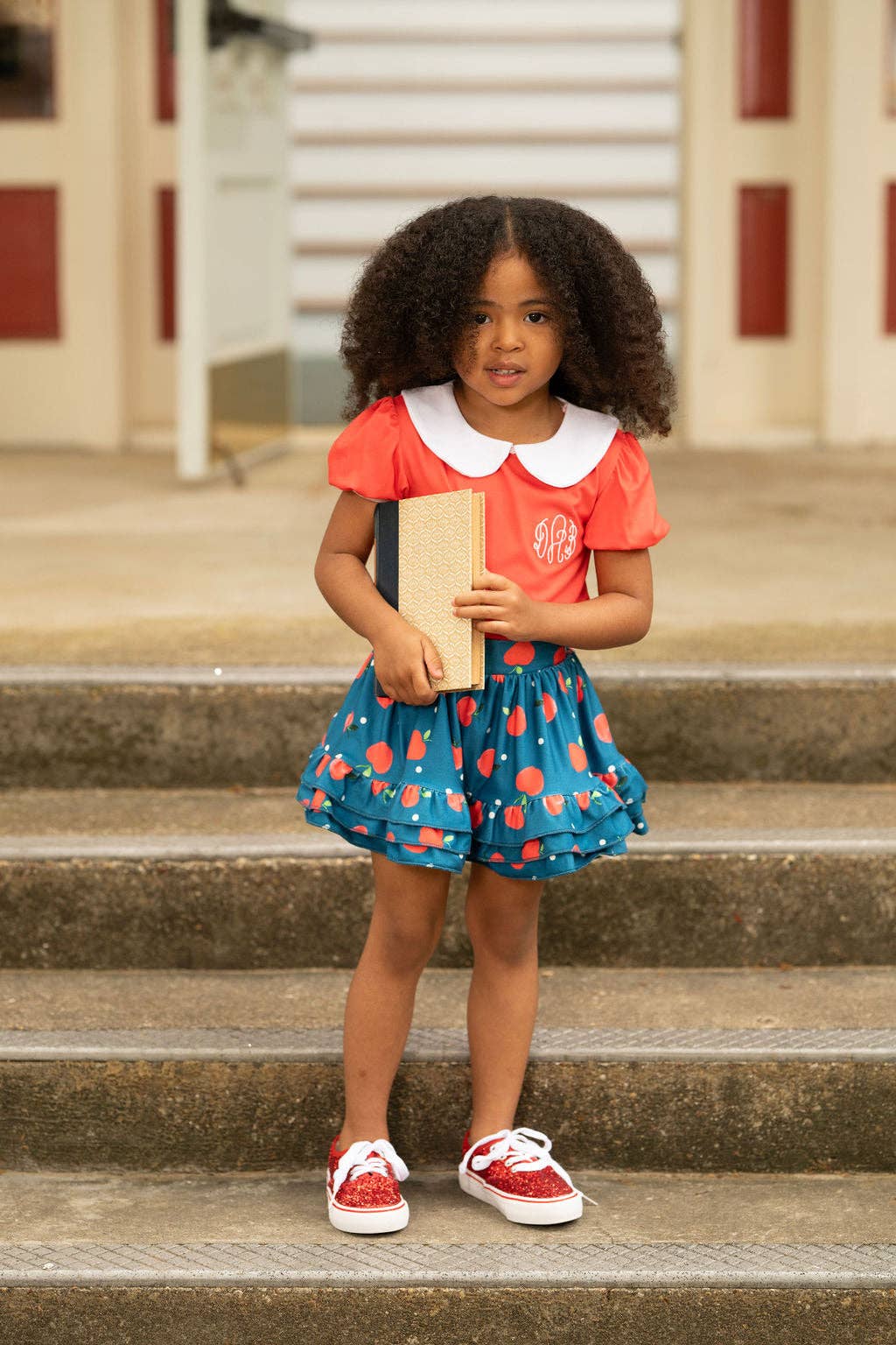 Peter Pan Puff Sleeve Tee - Red: 6