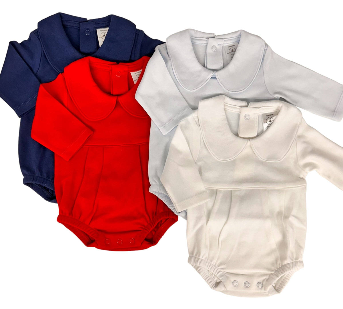 Pleated Bubble-Long Sleeve: Navy / Newborn