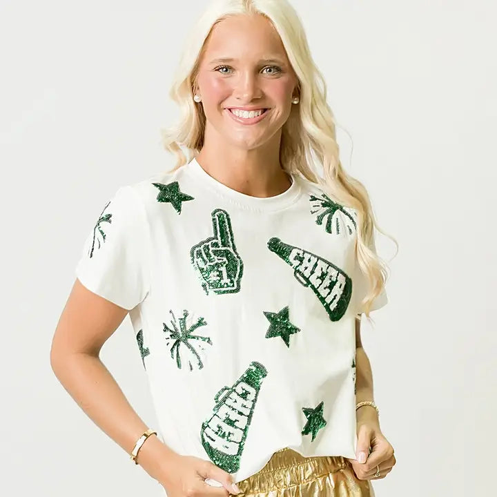 All Star Cheer Sequin Shirt navy/red