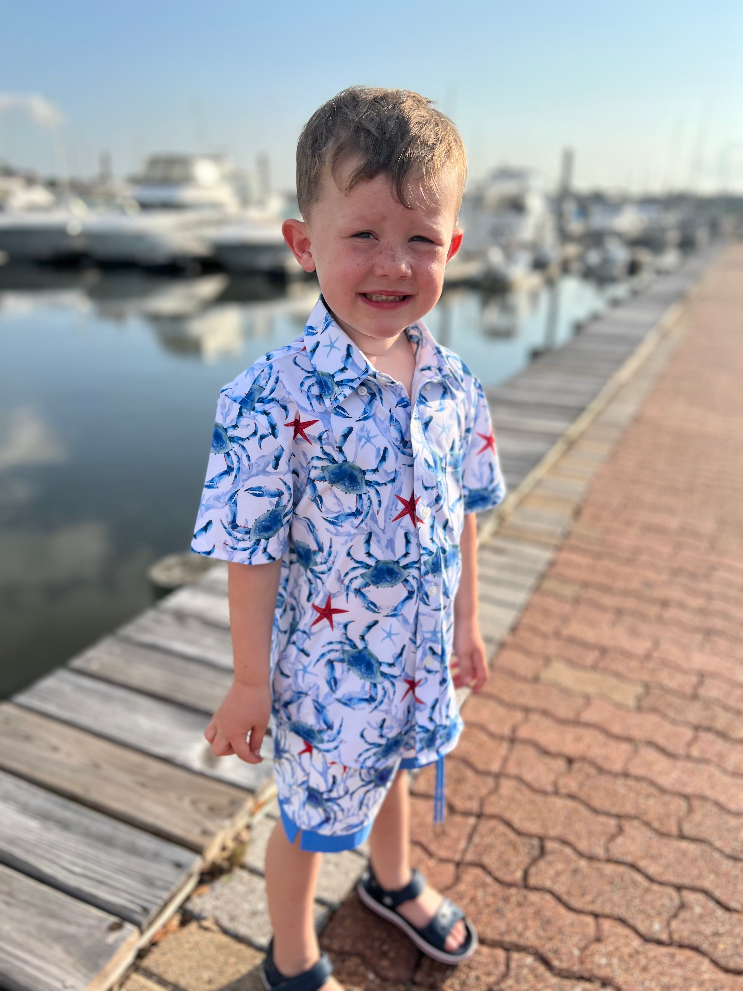 American Blue Crab Button Down Shirt PRE-ORDER