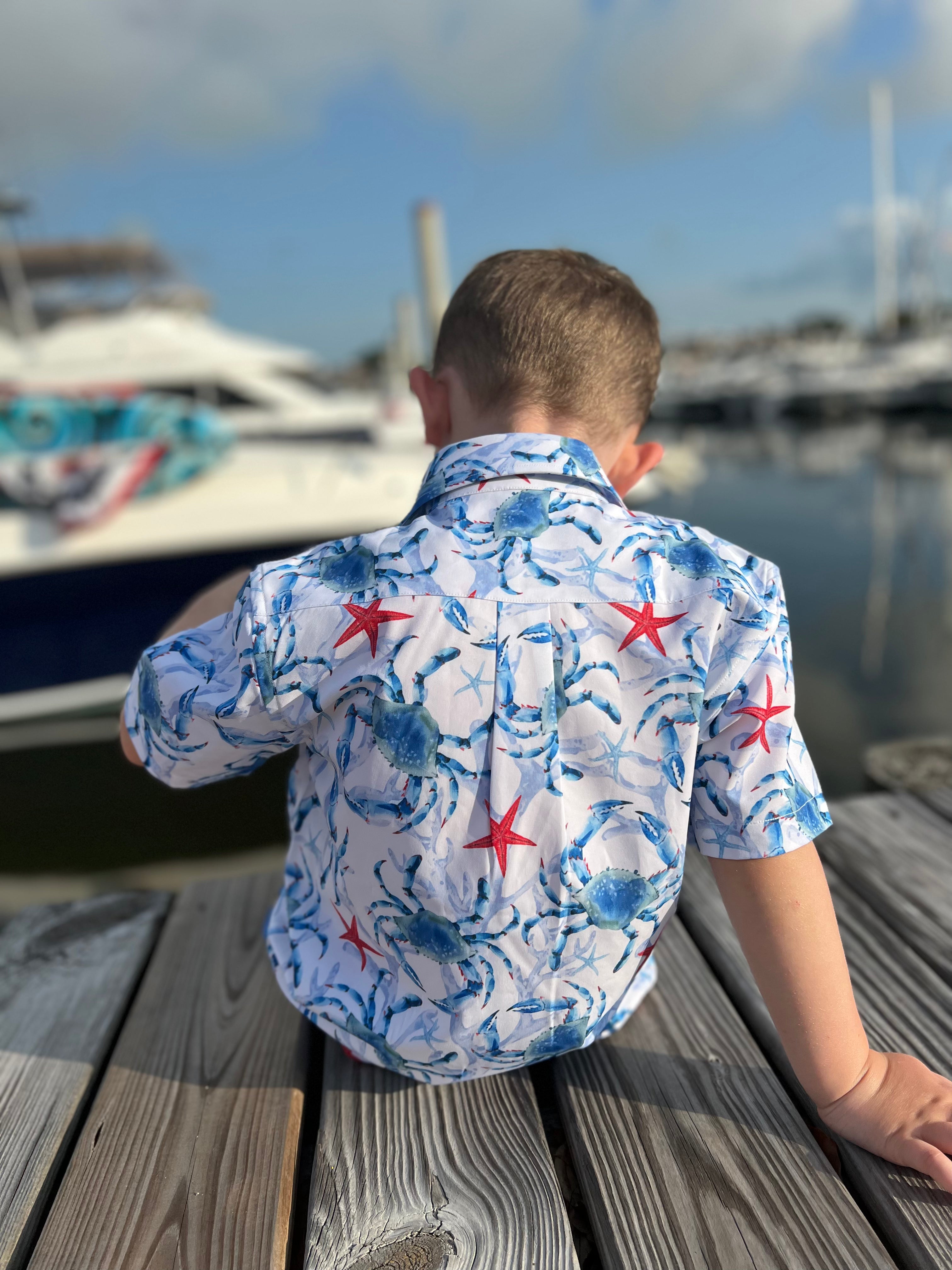 American Blue Crab Button Down Shirt PRE-ORDER