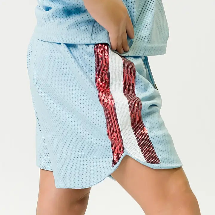 Girl's All-Star Sequin Stripe Shorts