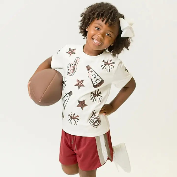 All Star Cheer Sequin Shirt navy/red
