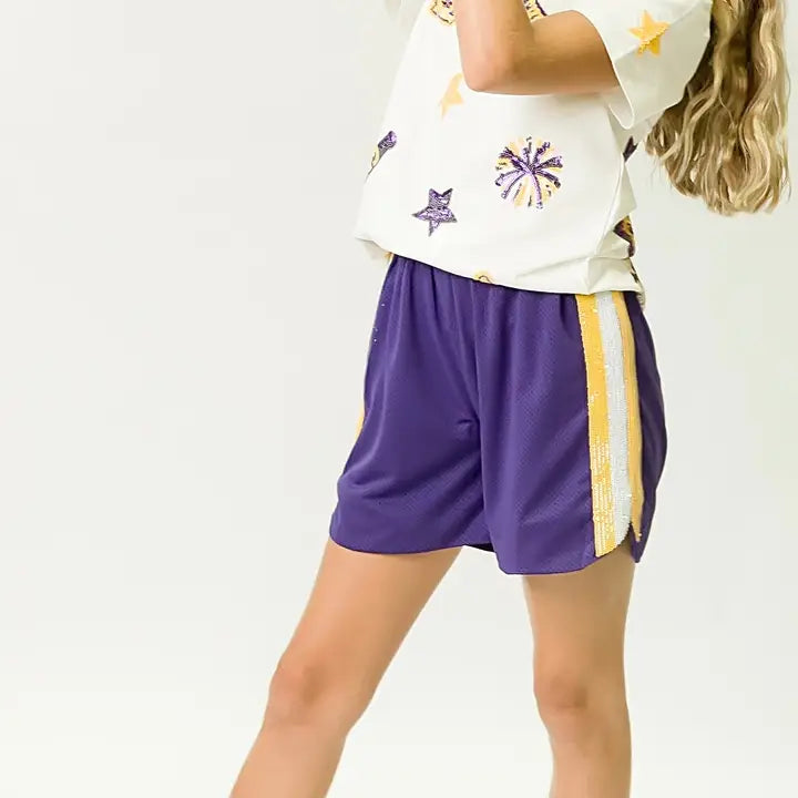 Girl's All-Star Sequin Stripe Shorts