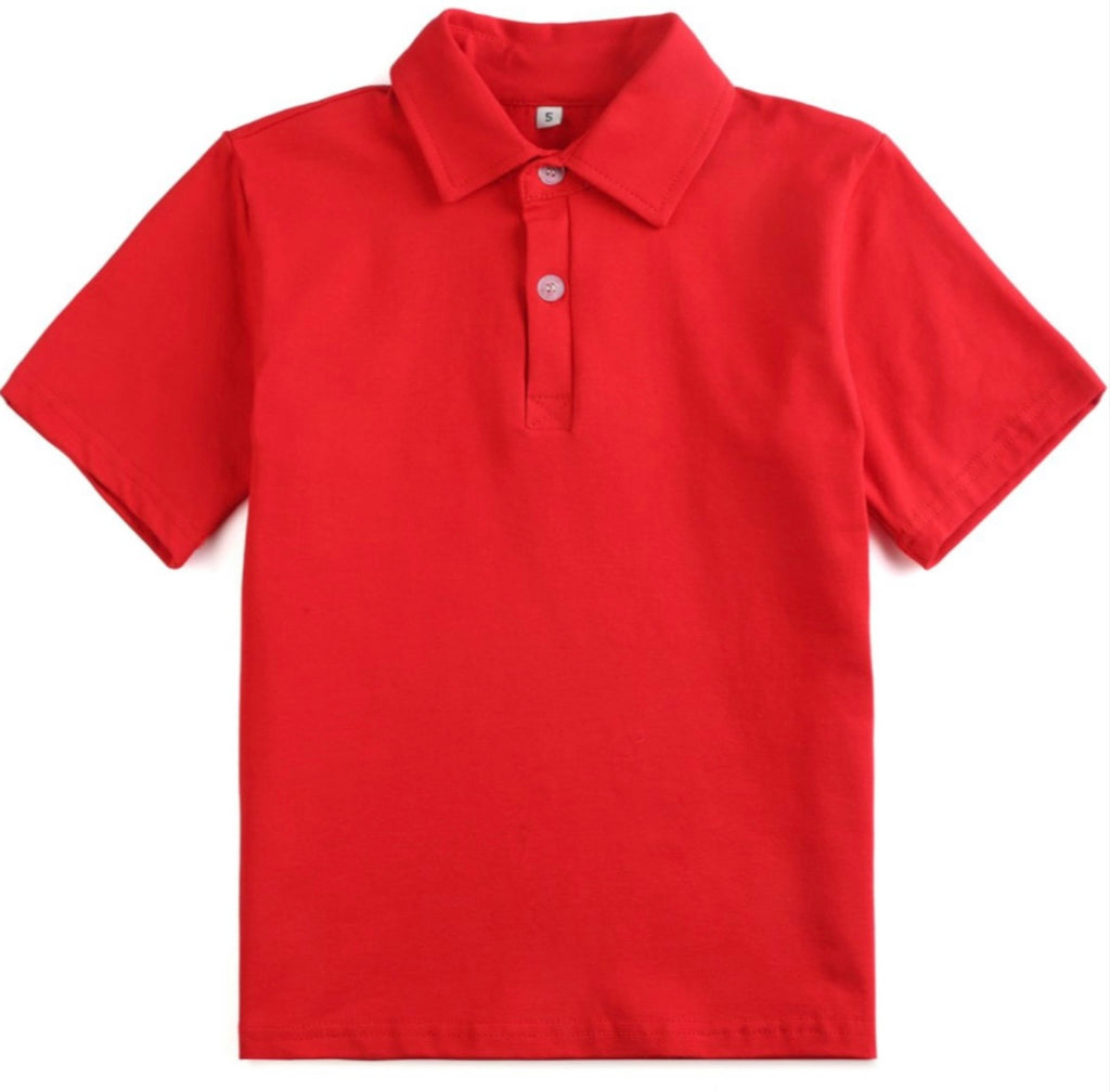 PRE ORDER Blue Gingham Custom 4th of July Boys Polo & Shorts Set